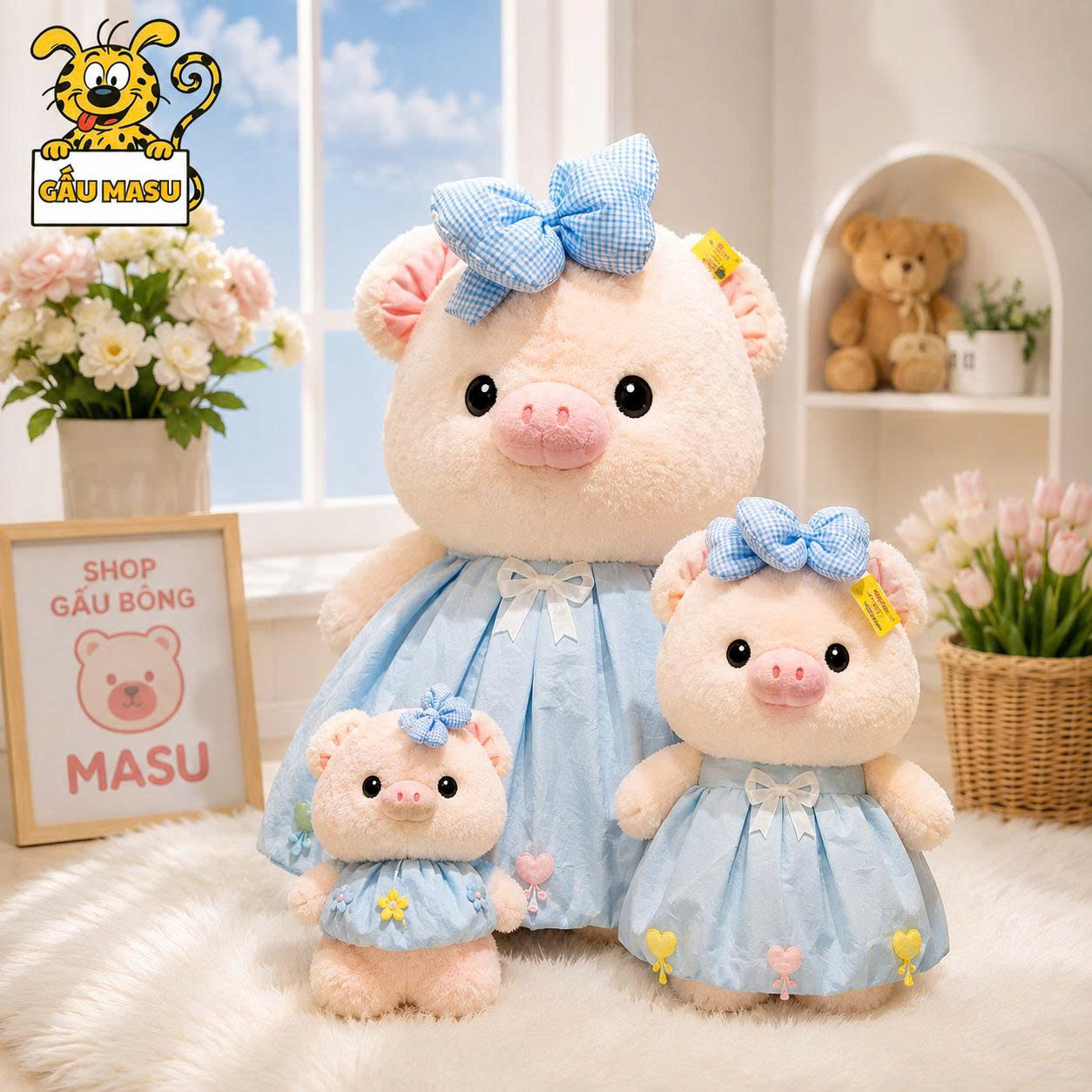 Gấu Bông Heo Váy Bí